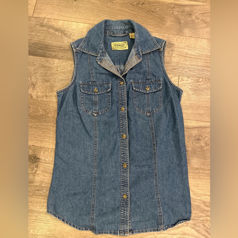 Schmidt Workwear Womens Jean Blouse Top Size Small